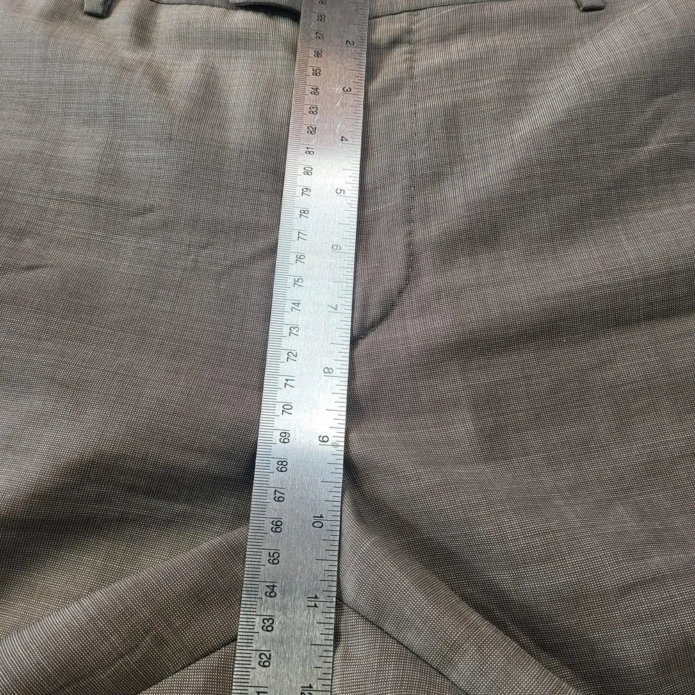 Zanella Devon Dress Pants Mens 38x30 Gray Wool Flat Front Made‎ In Italy
